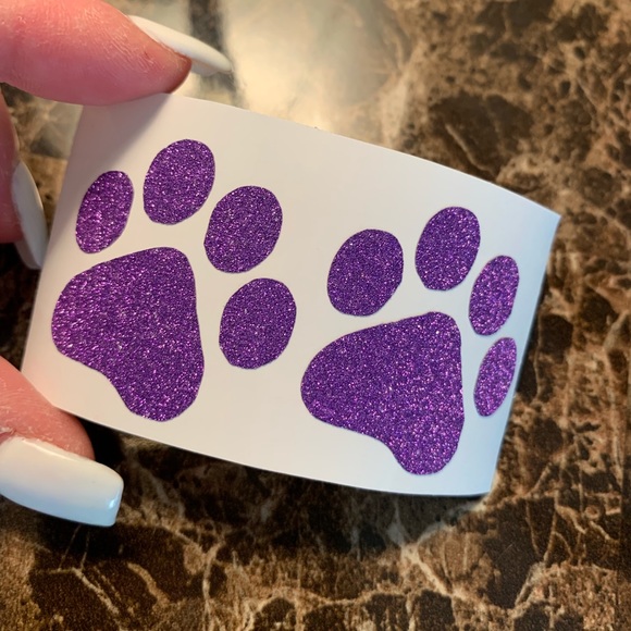 Glittery Dog Paw Sticker Decal For yeti, mug, cup - Picture 3 of 3